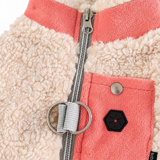 Abrigo Sherpa Coral red