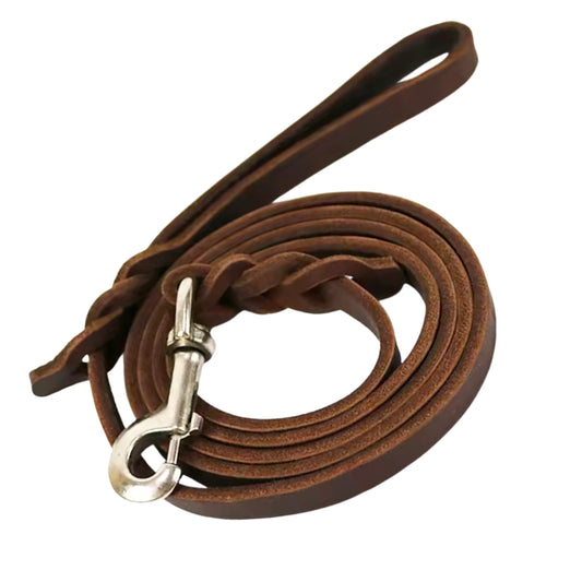 Correa trenzada piel - Perro mediano a grande