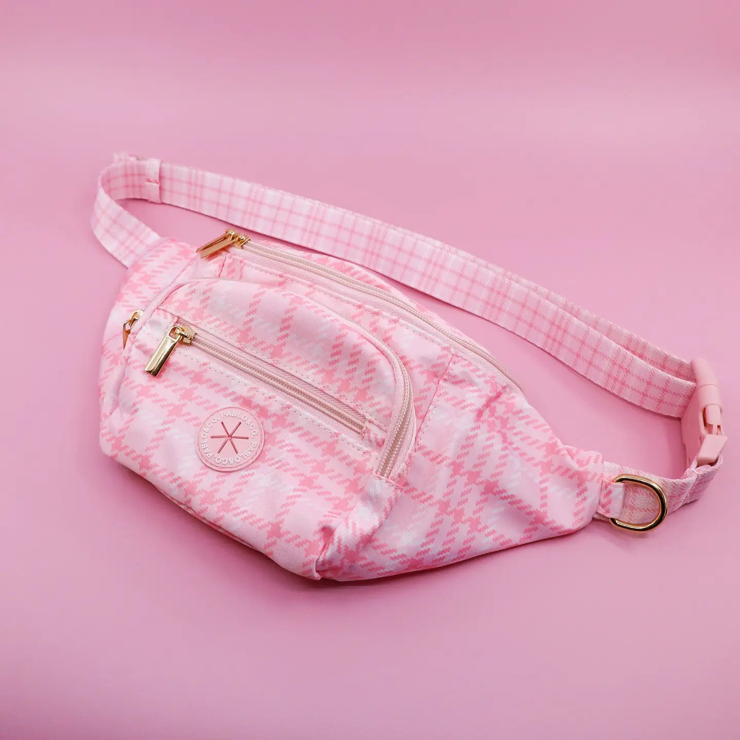 Riñonera Pink Houndstooth