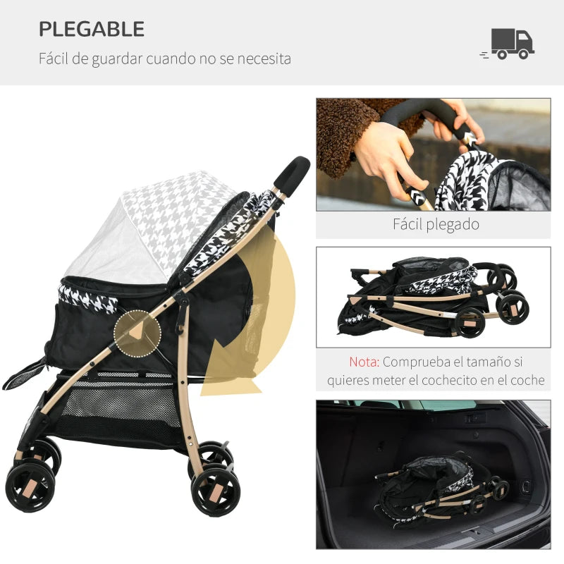 Carrito para perro Houndstooth