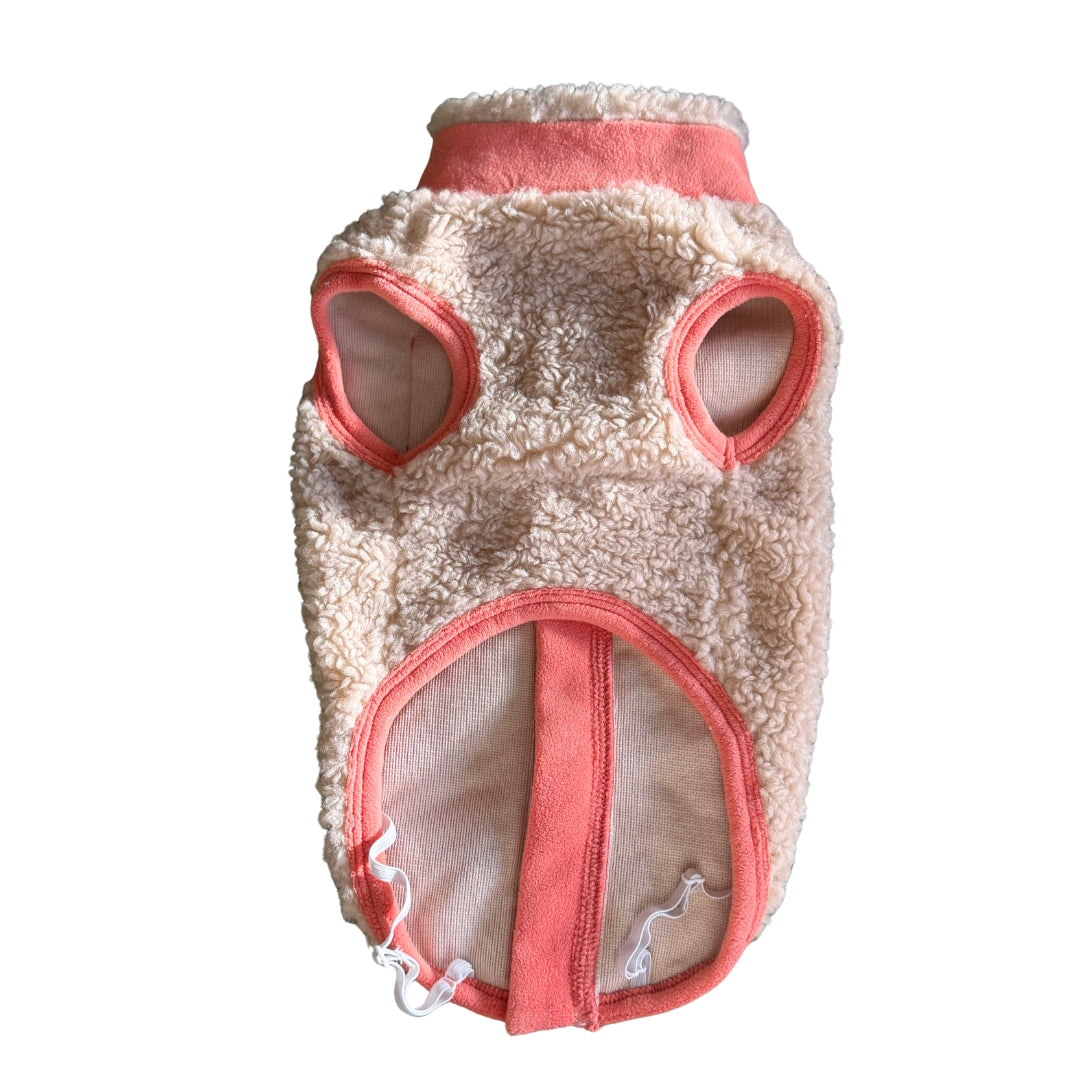 Abrigo Sherpa Coral red