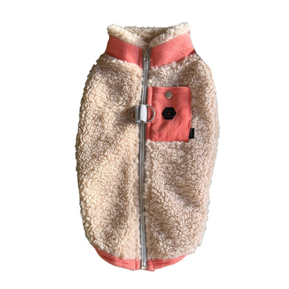 Abrigo Sherpa Coral red