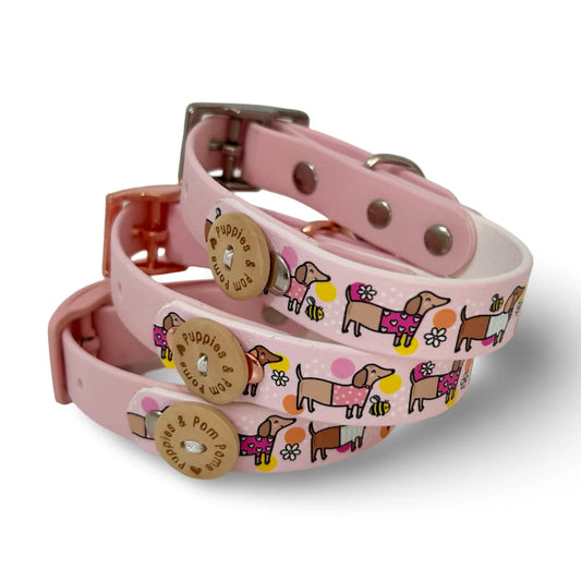 Collar Biothane Dog-Bee Baby Pink