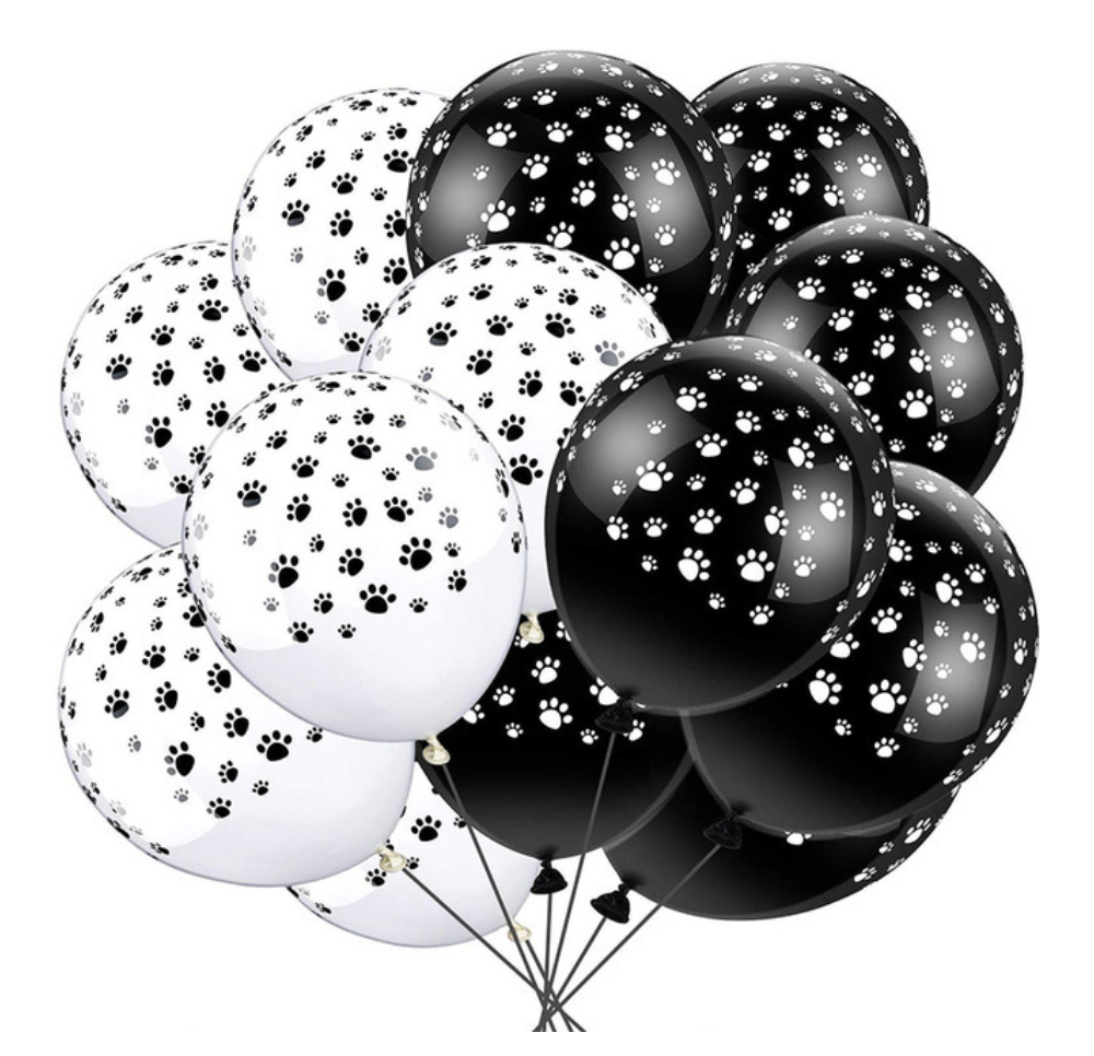 Globos Paw blanco y negro 10pcs