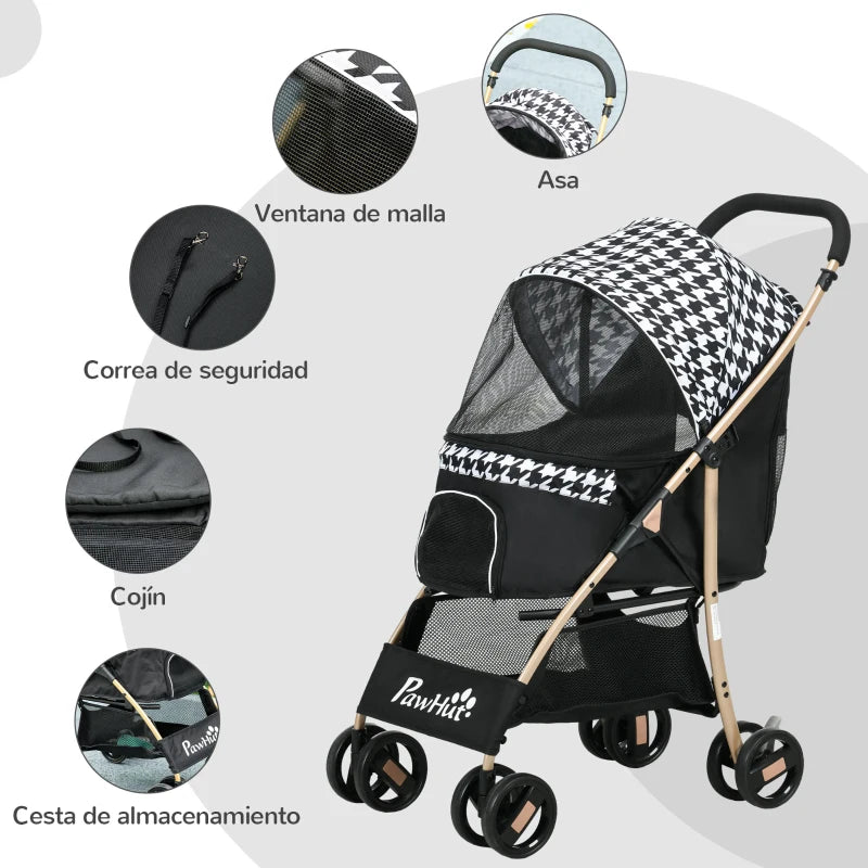 Carrito para perro Houndstooth