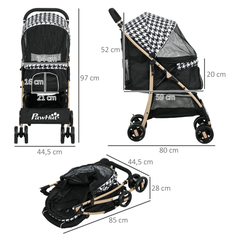 Carrito para perro Houndstooth