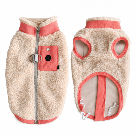 Abrigo Sherpa Coral red