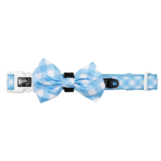Collar con pajarita Vichy Baby Blue