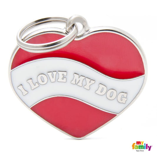 Chapa de identificación "I love my dog"